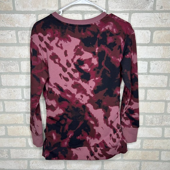 Burgundy and Black Tie Die Maternity Sweatshirt - Picture 5 of 5